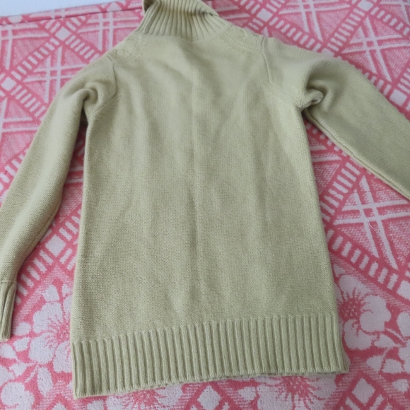 Vntg Ballantyne of peebles beige Cashmere Turtleneck cableknit Sweater 102cm-40 - Picture 5 of 5